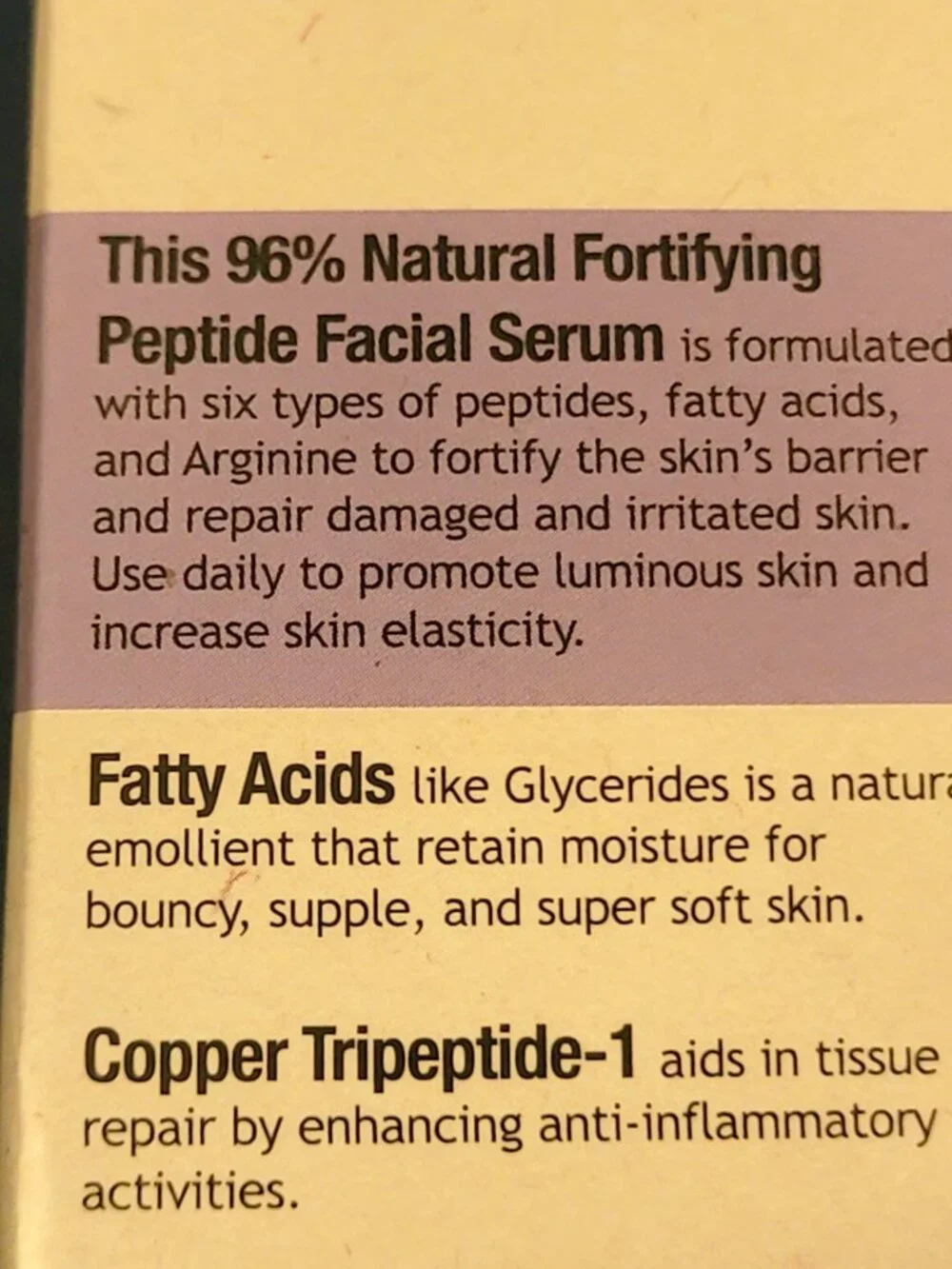 Purifect Fortifying Facial Serum - NEW 30ml Peptides Refines 96% Natural
